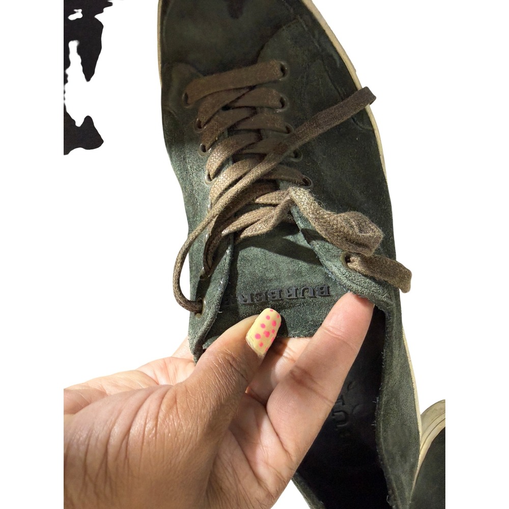 Burberry Mens Dark Green Suede Low Top Lace Up Sneakers Luxury Designer Shoes - Picture 9 of 10